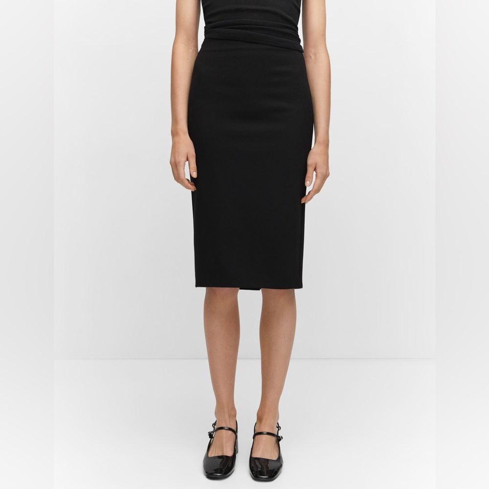 Target Black Midi Pencil Skirt with Slit S